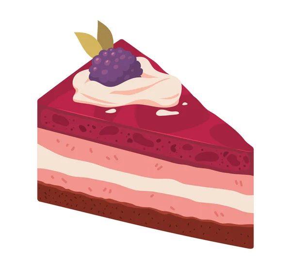 蛋糕片食物图标隔离 — 图库矢量图片