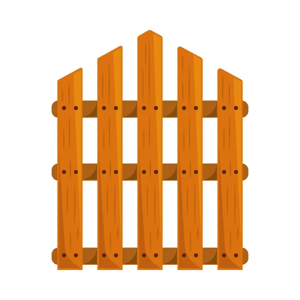 Garden Wood Fence Design Vector Isolated — Stock Vector