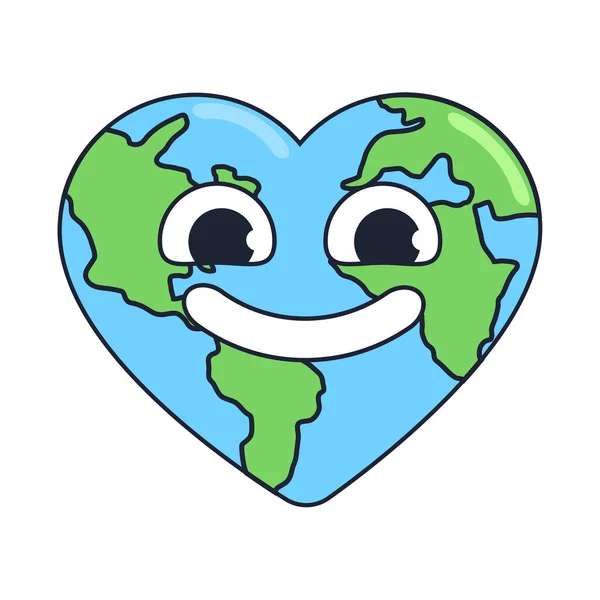 Weather Cartoon Heart Earth Illustration Vector Isolated — Stock Vector