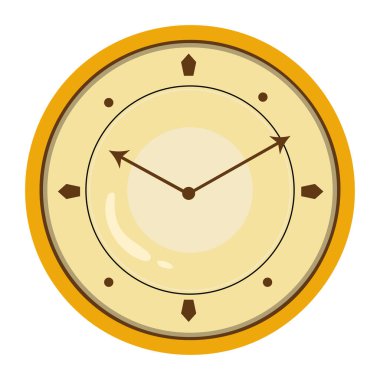 Altın saat yuvarlak vektörü izole