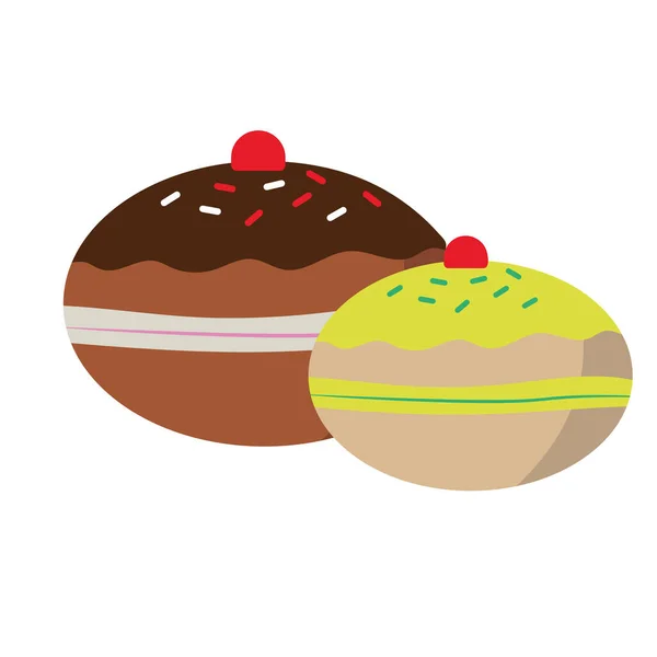 Gelo Donuts Ilustração Vetor Isolado — Vetor de Stock