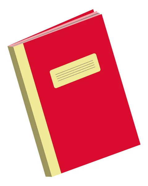Schule Rotes Notizbuch Vektor Isoliert — Stockvektor