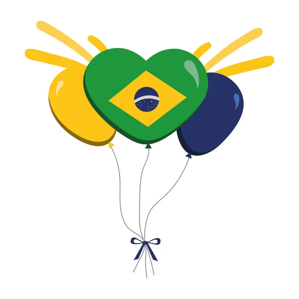 Brasilianischer Tag Feier Luftballons Vektor Isoliert — Stockvektor