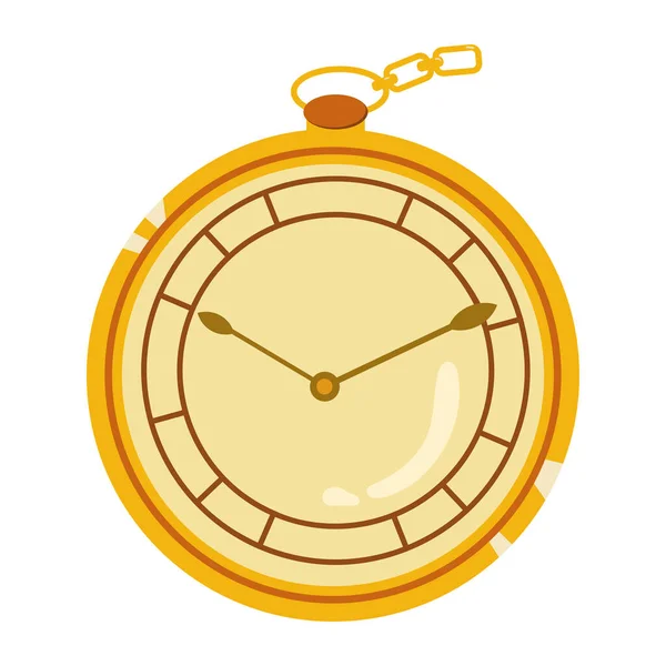 Золотий Кишеньковий Годинник Ілюстрація Вектор Ізольовано — стоковий вектор