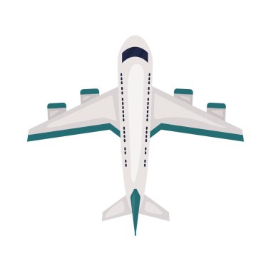 Uçak yolculuğu illüstrasyonu izole edildi