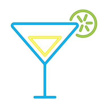 neon kokteyl hafif tasarım vektörü izole edildi