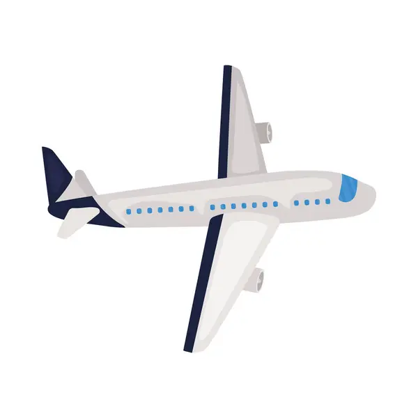 Avión Vuelo Viaje Con Líneas Azules Vector Aislado — Vector de stock