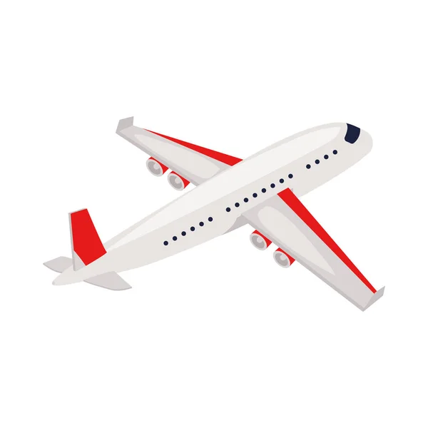 Airplane Flying Travel Machine Vector Isolated — Stock Vector