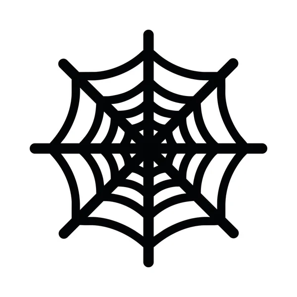 蜘蛛网在轮廓风格图标之间的光环 — 图库矢量图片