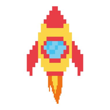 Savaş gemisi piksel sarı vektör izole