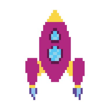 Savaş gemisi piksel mor vektör izole