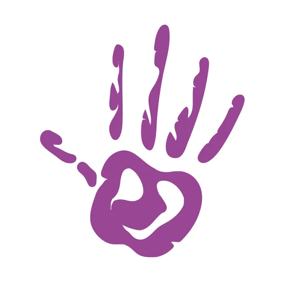 手印颜料颜色紫色矢量隔离 — 图库矢量图片