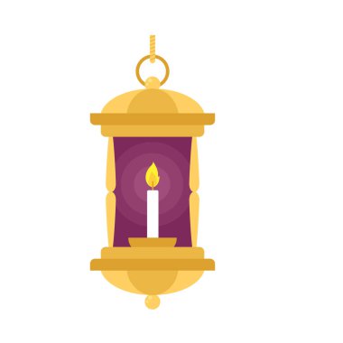 Altın ramazan lamba vektörü izole edildi