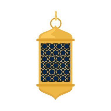 Kalıp vektörü izole edilmiş altın ramazan lambası