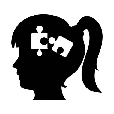 profil beyin simgesi parçaları vektör izole