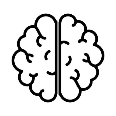 Beyin üst görünüm simgesi vektörü izole edildi