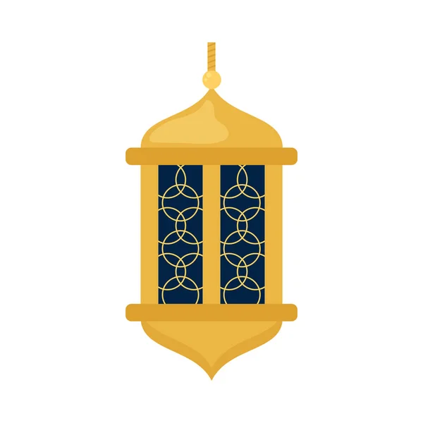 Золотая Лампа Рамадан Рисунком Вектор Изолирован — стоковый вектор