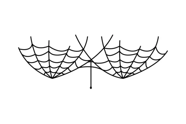 Halloween Spindel Nät Svart Vektor Isolerad — Stock vektor
