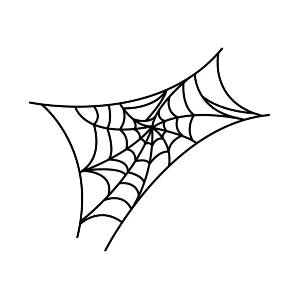 Halloween Toile Araignée Noir Illustration Vecteur Isolé — Image vectorielle