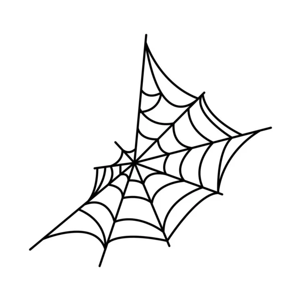 Halloween Păianjen Web Ciudat Ilustrare Vector Izolat — Vector de stoc