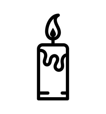 Cadılar bayramı mum simgesi çizgi biçimi