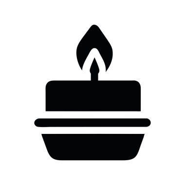 siyah mum siluet vektörü izole edildi