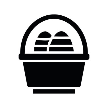 Paskalya yumurtası sepeti vektörü izole