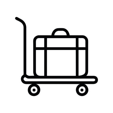 Havaalanı ikon bagajı çizim vektörü izole edildi