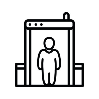 Havaalanı simgesi metal dedektörü vektörü izole edildi