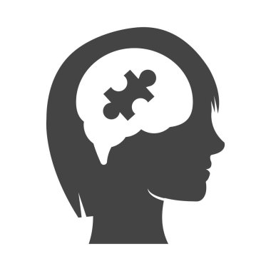 profil beyin simgesi tasarımı çizim vektörü izole edildi