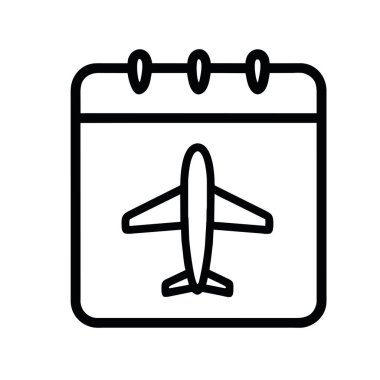 Havaalanı simgesi takvim vektörü izole edildi