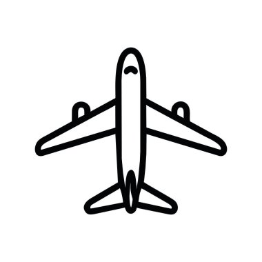 Havaalanı simgesi siyah aroplane vektörü izole edildi