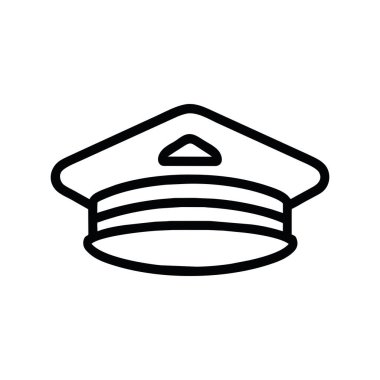 Güvenlik görevlisi şapka simgesi vektörü izole edildi