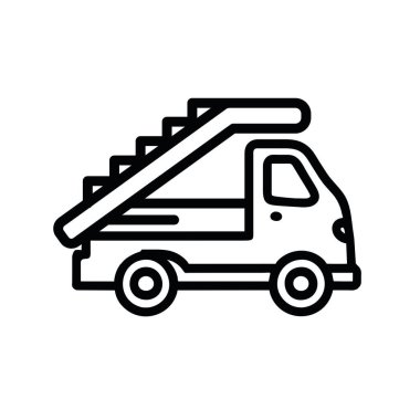 Havaalanı ikonu bagaj vagonu vektörü izole edildi