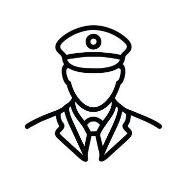 Polis simgesi illüstrasyon vektörü izole edildi