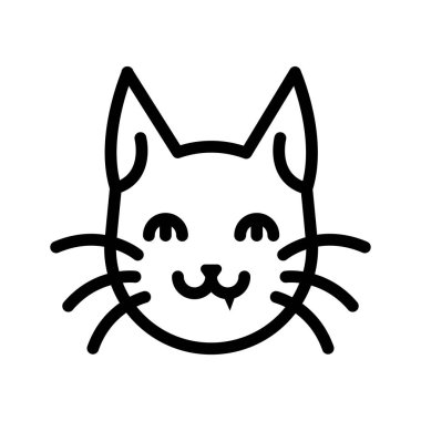 Cadılar bayramı kedi simgesi çizgi biçimi