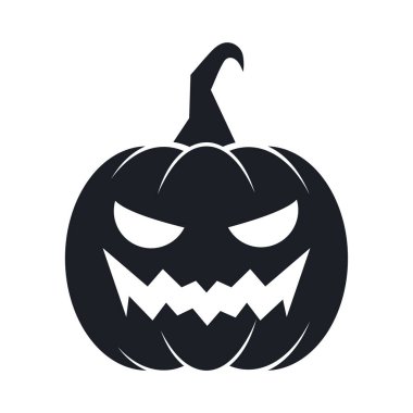 Cadılar bayramı balkabağı siluet vektörü izole