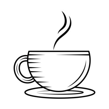 Buhar vektörüyle izole edilmiş kahve fincanı