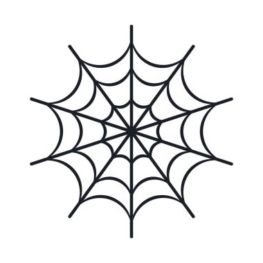 Örümcek ağı siluet vektörü izole edildi