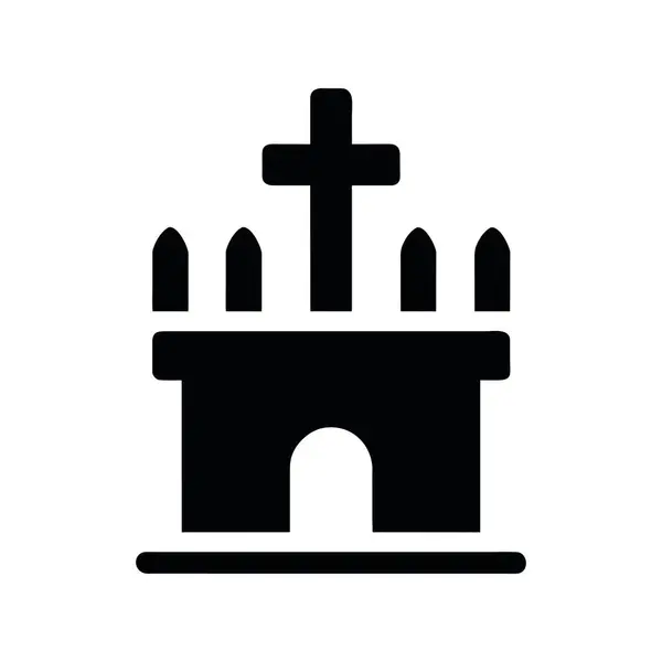 Religione Cattolica Altare Silhouette Vettore Isolato — Vettoriale Stock