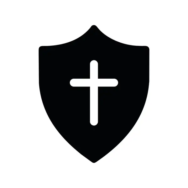 Religión Católica Escudo Icono Vector Aislado — Vector de stock
