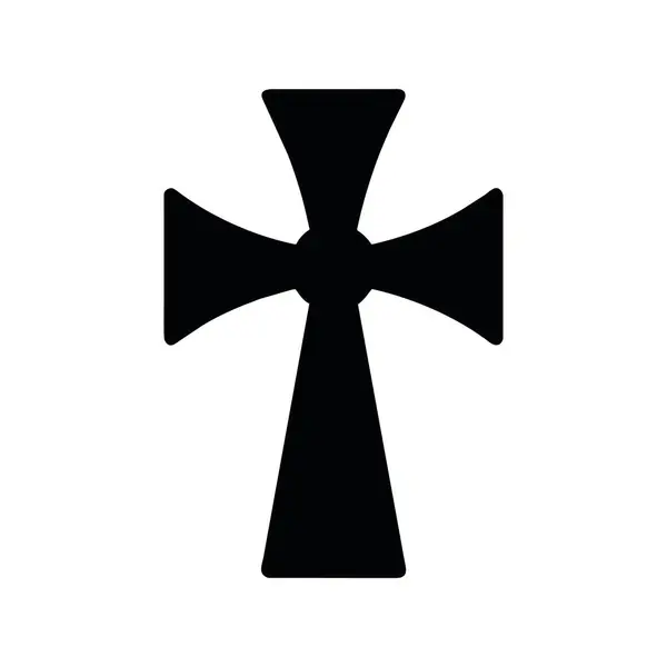 Katolické Náboženství Kříž Silueta Design Vektor Izolovaný — Stockový vektor