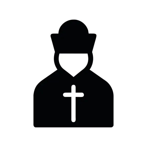 Katholische Religion Priester Silhouette Vektor Isoliert — Stockvektor