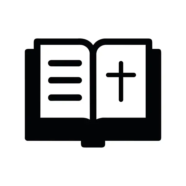 Religión Católica Biblia Icono Vector Aislado — Vector de stock
