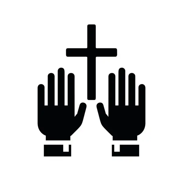 Katholische Religion Hände Beten Vektor Isoliert — Stockvektor