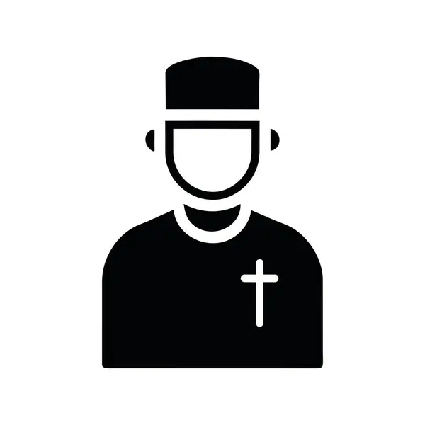 Religione Cattolica Uomo Silhouette Vettore Isolato — Vettoriale Stock