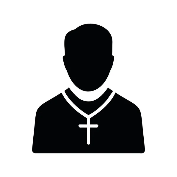 Katolické Náboženství Kněz Ikona Vektor Izolované — Stockový vektor