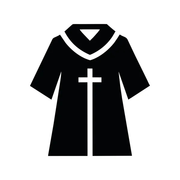 Katolik Dini Kıyafet Silueti Vektörü Izole Edildi — Stok Vektör