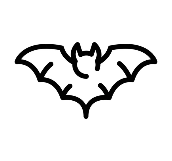 蝙蝠图标线形风格之间的光环 — 图库矢量图片