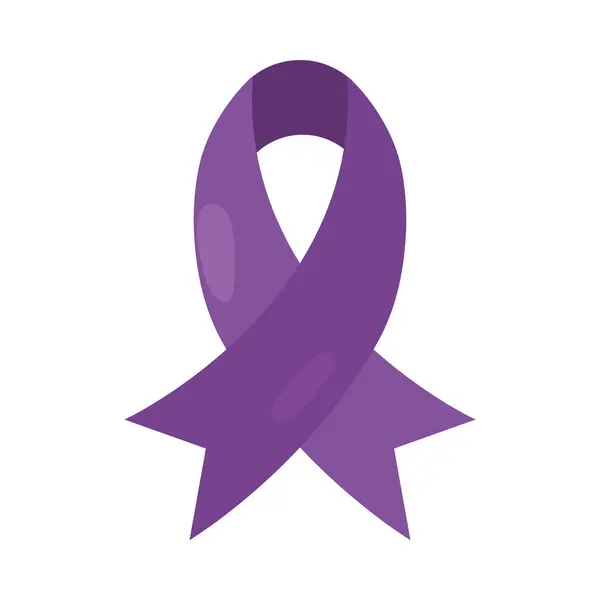 Purple Ribbon Campaign Prevention Vector Isolated — Stock Vector
